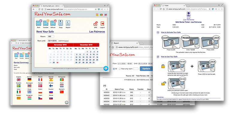 RentYourSafe - Online rental management system for hotel safes